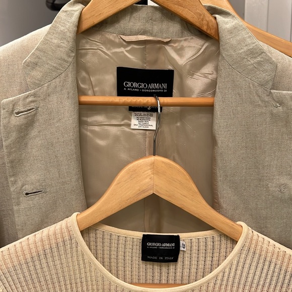 Giorgio Armani 3 Piece Linen Suit - Soft Olive Green - Size 42 EU - Picture 1 of 15